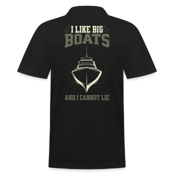 I Like Big Boats And I Cannot Lie – Frontal Boot - Männer Poloshirt - Schwarz - Hinten - Kai (181cm)