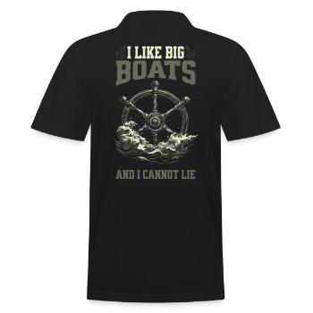 I Like Big Boats And I Cannot Lie Steuerrad Design - Männer Poloshirt - Schwarz - Hinten - Kai (181cm)