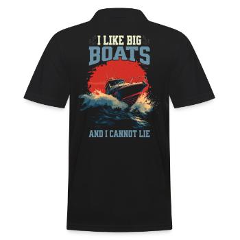 I Like Big Boats And I Cannot Lie – Speedboat - Men's Polo Shirt - black - Back - Kai (181cm)
