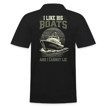 J’aime les grands bateaux et je ne peux pas mentir – Croquis de yacht - Polo Homme - noir - Dos - Kai (181cm)