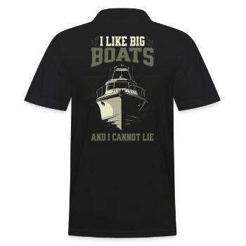 I Like Big Boats And I Cannot Lie – Boot Design - Men's Polo Shirt - black - Back - Kai (181cm)
