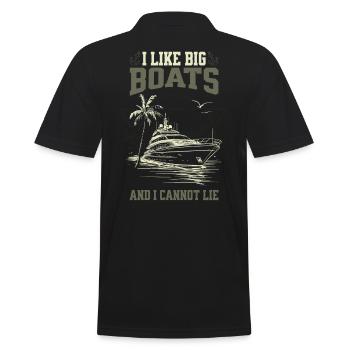 I Like Big Boats And I Cannot Lie Tropische Yacht - Männer Poloshirt - Schwarz - Hinten - Kai (181cm)