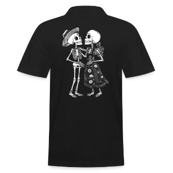 Couple de squelettes dansants à la mexicaine - Polo Homme - noir - Dos - Kai (181cm)