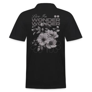 Live in Wonder Botanical Floral Art - Männer Poloshirt - Schwarz - Hinten - Kai (181cm)