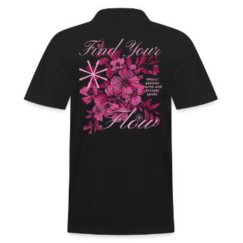 Trouvez votre design de fleur d’écoulement - Polo Homme - noir - Dos - Kai (181cm)