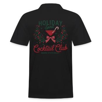 Holiday Spirit Cocktail Club - Feiertagsstimmung - Männer Poloshirt - Schwarz - Hinten - Kai (181cm)