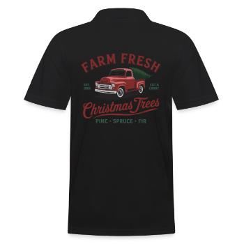Sapins de Noël frais - pin, épinette, sapin - Polo Homme - noir - Dos - Kai (181cm)