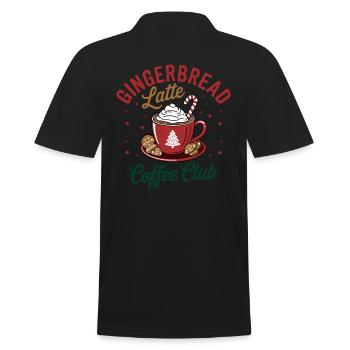 Gingerbread Latte Coffee Club - Holiday Mood - Men's Polo Shirt - black - Back - Kai (181cm)