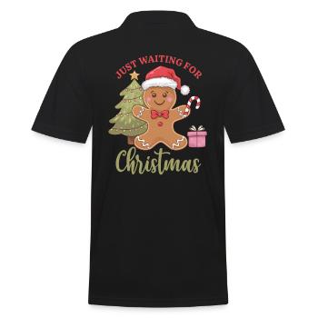 Waiting for Christmas - Gingerbread Joy - Men's Polo Shirt - black - Back - Kai (181cm)