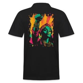 Kriegerisches Heritage Black History Month Design - Männer Poloshirt - Schwarz - Hinten - Kai (181cm)
