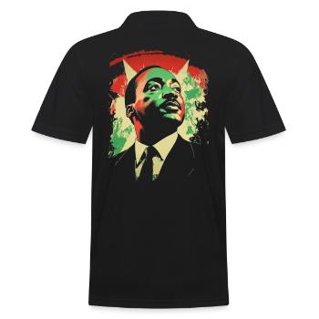 MLK Patrimoine afro-américain Mois de l’histoire des Noirs - Polo Homme - noir - Dos - Kai (181cm)