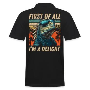 Vintage Iguana - Hoodie Sunset Look - Men's Polo Shirt - black - Back - Kai (181cm)