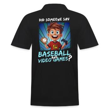 14. Geburtstag Baseball und Gaming für 14 Jährige - Männer Poloshirt - Schwarz - Hinten - Kai (181cm)