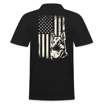 Journée des anciens combattants Berger allemand Drapeau américain – 4 juillet - Polo Homme - noir - Dos - Kai (181cm)