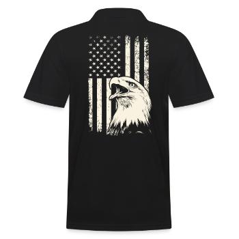 Screaming Bald Eagle États-Unis - Drapeau du 4 juillet - Polo Homme - noir - Dos - Kai (181cm)