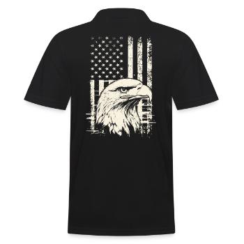 USA Patriot Bald Eagle 4th of July Veterans Day - Men's Polo Shirt - black - Back - Kai (181cm)
