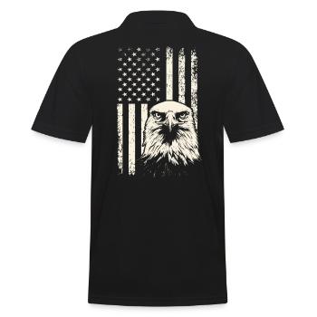 Bald Eagle View USA Pride - Drapeau du 4 juillet - Polo Homme - noir - Dos - Kai (181cm)