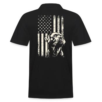 Rottweiler Pride – Veterans Day and 4th of July - Men's Polo Shirt - black - Back - Kai (181cm)