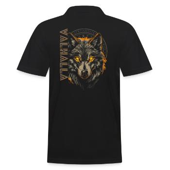 Wolf Runen Vegvisir Nordischer Kompass Wikinger - Männer Poloshirt - Schwarz - Hinten - Kai (181cm)