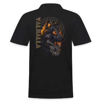 Wikinger Wolf Vegvisir Runen Symbol Walhalla - Männer Poloshirt - Schwarz - Hinten - Kai (181cm)