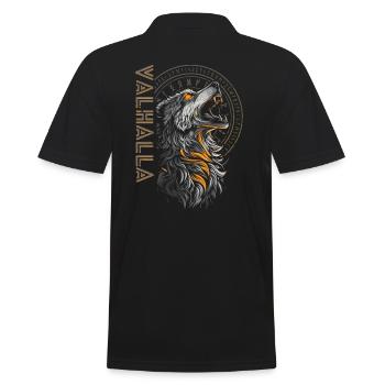 Wikinger Wolf Runen Nordische Kultur Vegvisir - Männer Poloshirt - Schwarz - Hinten - Kai (181cm)