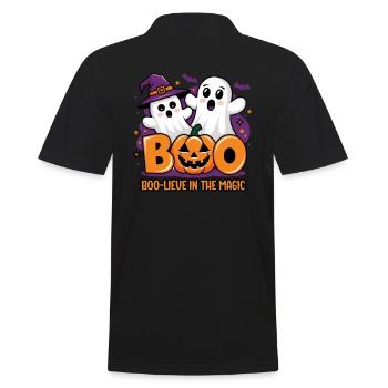 Süßes Geist Halloween Outfit Damen - Männer Poloshirt - Schwarz - Hinten - Kai (181cm)