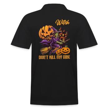 Freches Hexen Outfit Damen Halloween - Männer Poloshirt - Schwarz - Hinten - Kai (181cm)