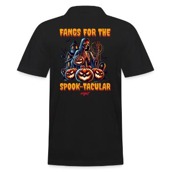 Gruseliges Skelett Halloween Outfit Damen - Männer Poloshirt - Schwarz - Hinten - Kai (181cm)