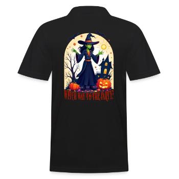 Lustiges Hexen Outfit Damen Halloween - Männer Poloshirt - Schwarz - Hinten - Kai (181cm)