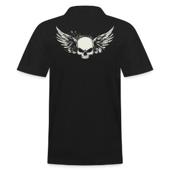 Skull with wings for bikers – Classic - Men's Polo Shirt - black - Back - Kai (181cm)
