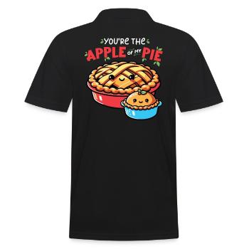 Du Bist Mein Apfelkuchen - Süßes Outfit - Männer Poloshirt - Schwarz - Hinten - Kai (181cm)