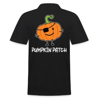 Piraten-Kürbis - Lustiges Halloween Outfit - Männer Poloshirt - Schwarz - Hinten - Kai (181cm)