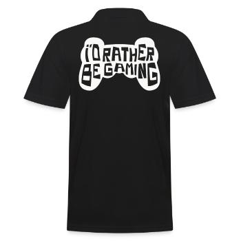 Lieber Zocken als alles andere – Gamer Spruch - Männer Poloshirt - Schwarz - Hinten - Kai (181cm)