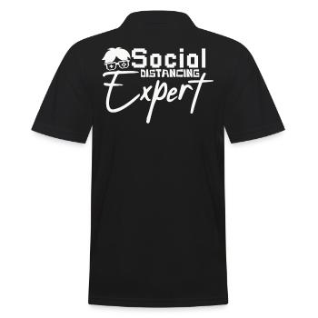 Experte im Social Distancing – Gamer Humor - Männer Poloshirt - Schwarz - Hinten - Kai (181cm)