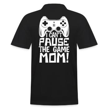 I can't pause the game, Mom! - Men's Polo Shirt - black - Back - Kai (181cm)