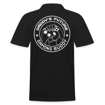 Gamer and gamer: Dad's future gaming buddy - Men's Polo Shirt - black - Back - Kai (181cm)