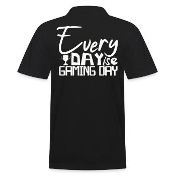 Gaming Zocker Jeder Tag ist ein Gaming-Tag - Männer Poloshirt - Schwarz - Hinten - Kai (181cm)