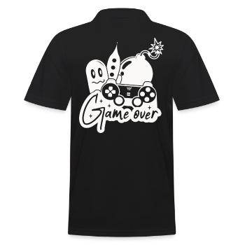 Gaming Gamer Game Over Controller Ghost Bomb - Men's Polo Shirt - black - Back - Kai (181cm)