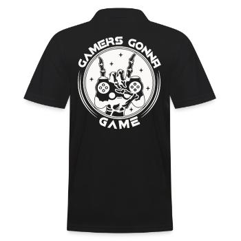 Gamer werden immer zocken Gaming Zubehör - Männer Poloshirt - Schwarz - Hinten - Kai (181cm)