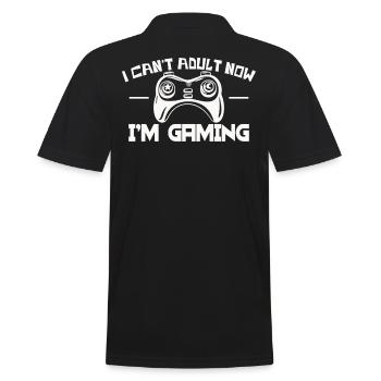 I can't be an adult, I gamble - Men's Polo Shirt - black - Back - Kai (181cm)