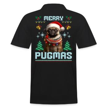 Ugly Christmas Pug Merry Pugmas Partenaire - Polo Homme - noir - Dos - Kai (181cm)
