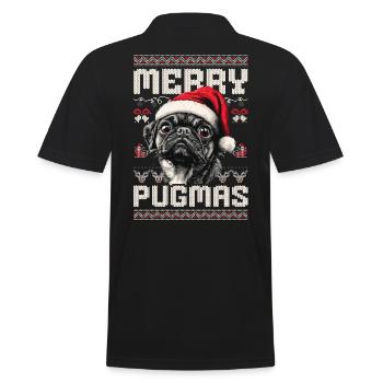 Drôle Carlin Merry Pugmas Ugly Noël Design - Polo Homme - noir - Dos - Kai (181cm)