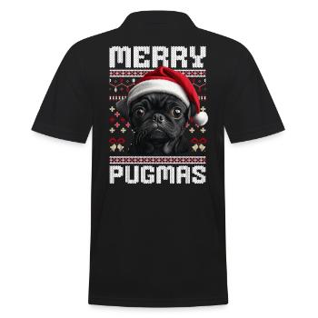 Drôle Carlin Ugly Noël Merry Pugmas Look - Polo Homme - noir - Dos - Kai (181cm)