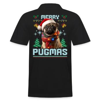Merry Pugmas Carlin Ugly Noël Party Look - Polo Homme - noir - Dos - Kai (181cm)