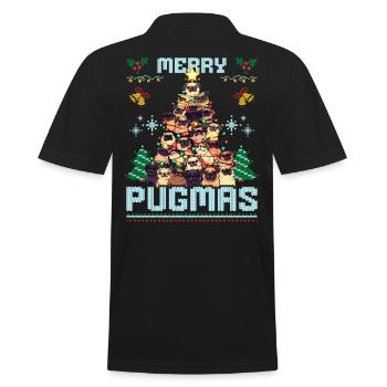 Christmas Pug Ugly Christmas Merry Pugmas - Men's Polo Shirt - black - Back - Kai (181cm)