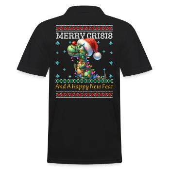 Dino Rudolph Merry Crisis Weihnachten Ugly - Männer Poloshirt - Schwarz - Hinten - Kai (181cm)