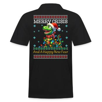 Dino Ugly Noël Joyeux Crise Vacances - Polo Homme - noir - Dos - Kai (181cm)
