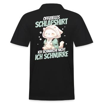 Offizielles Schlafshirt Kawaii Katze Ich schnurre - Männer Poloshirt - Schwarz - Hinten - Kai (181cm)