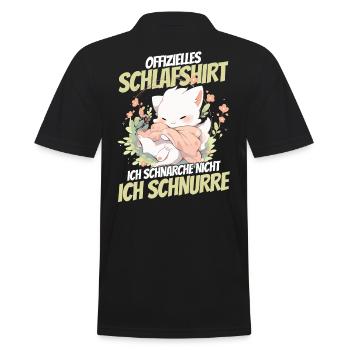 oChemise de nuit officielle - Chat avec des fleurs - Polo Homme - noir - Dos - Kai (181cm)