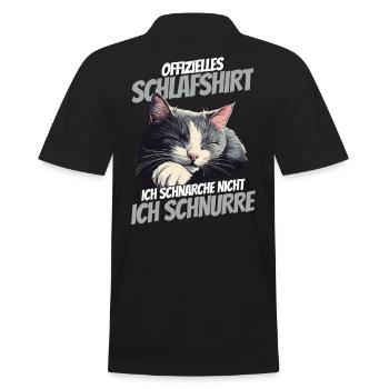 Official Sleep Shirt - Sleeping Kitten - Men's Polo Shirt - black - Back - Kai (181cm)